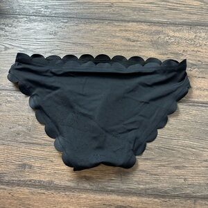 Black Scalloped Kids Swim Bottom